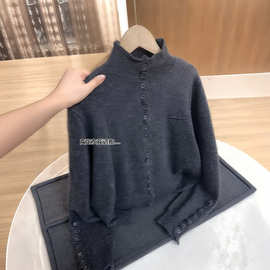 女装2025秋冬时尚设计感针织开衫胖mm高级精致显瘦毛衣打底衫上衣
