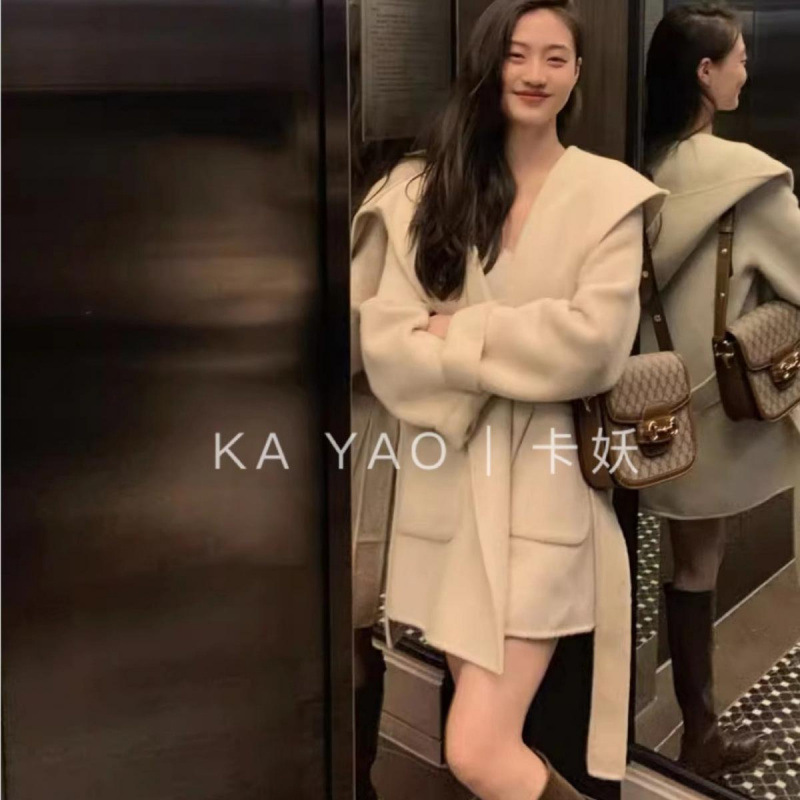 Double-sided cashmere bathrobe