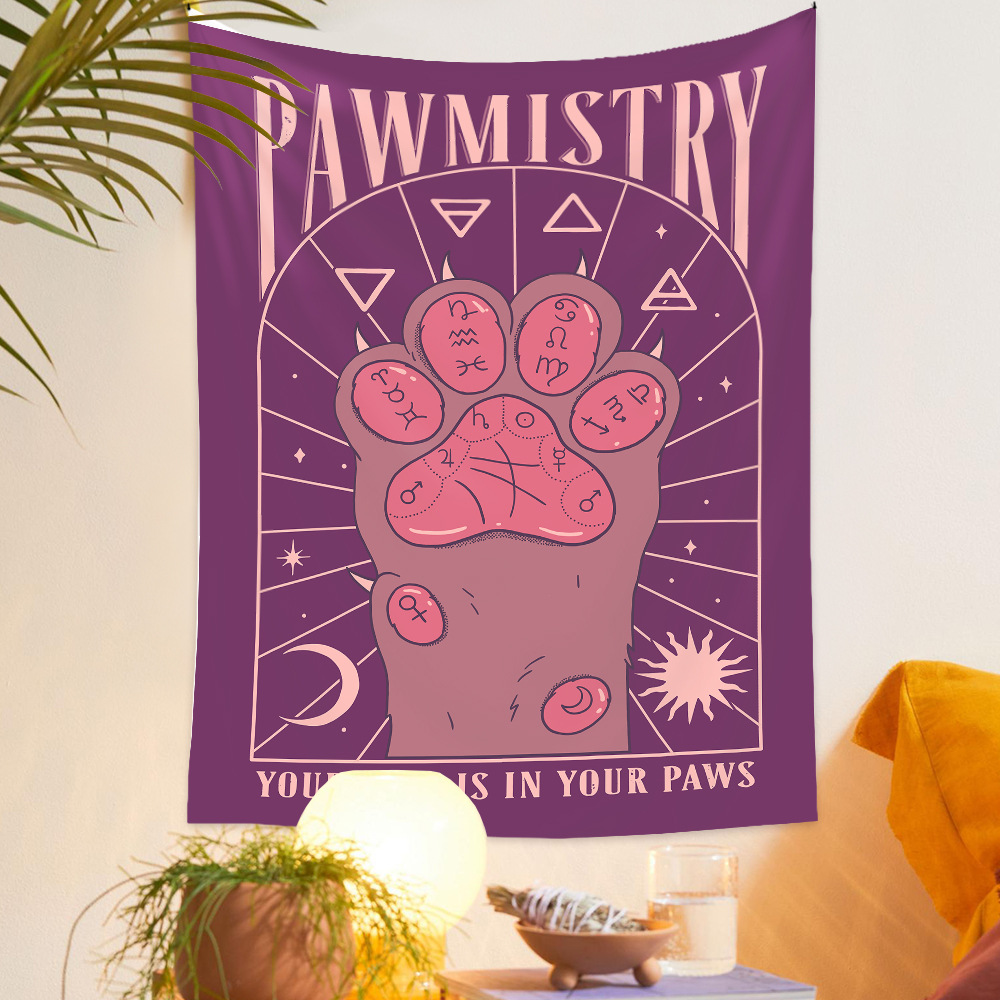 Bohemian Constellation Cat's Paw Tapestry Home Background Decoration Wholesale Nihaojewelry display picture 2