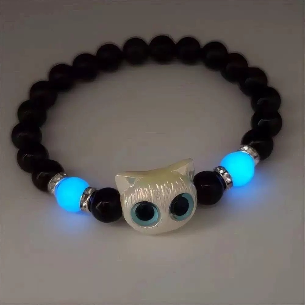 Esqueleto gato brazalete de cuerda trenzada nicho femenino diseño dulce y fresco chino ventanilla brazalete de color joyería