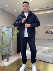 秋季新款男士潮牌轻奢运动休闲套装时尚百搭宽松透气夹克外套长裤