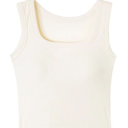 Women's adjustable strapless wide shoulder square neckline camisole with built-in cups, seamless bra top, can be worn alone or layered as an undershirt.