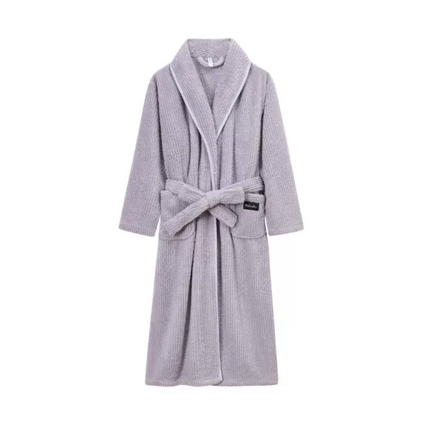 Women-Roland's purple lapel pulling bathrobe