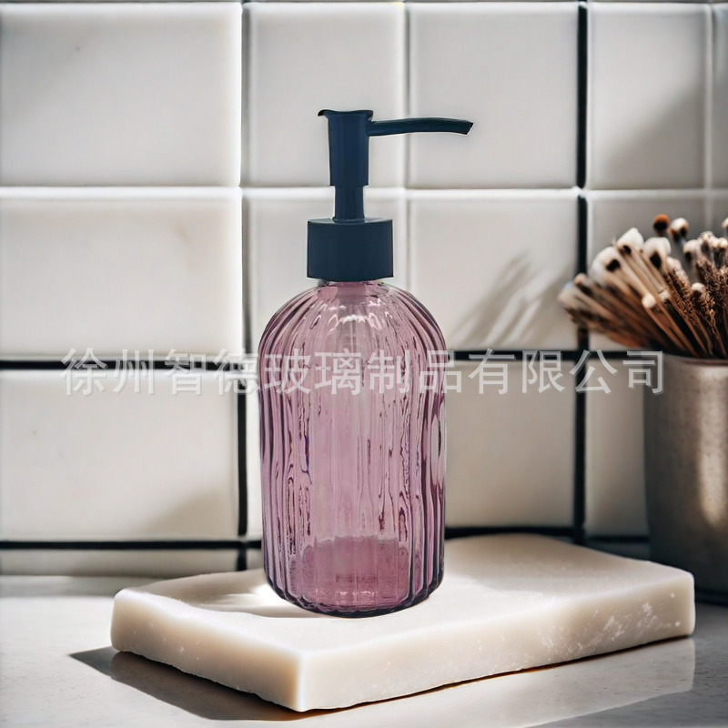 Comercio exterior moderno infeng champú transparente gel de baño desinfectante para manos acondicionador de vidrio bomba de presión botella de vidrio