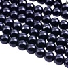 Black glossy round beads, accessory, 14mm