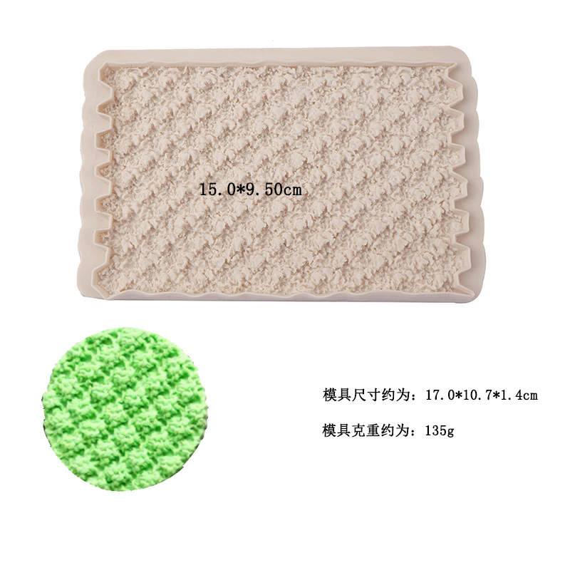 Molde de silicona fondant suéter de punto textura pastel molde cake edge decoración fondant molde herramienta para hornear