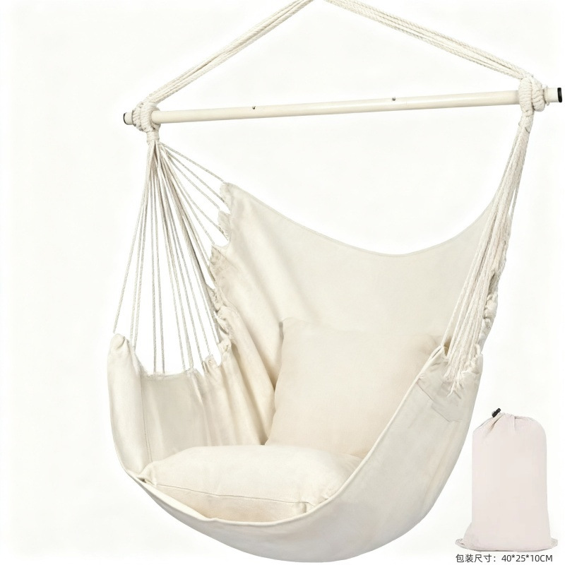 Tres plegas de hierro esta silla blanca + 2 almohadas + bolsa de almacenamiento
