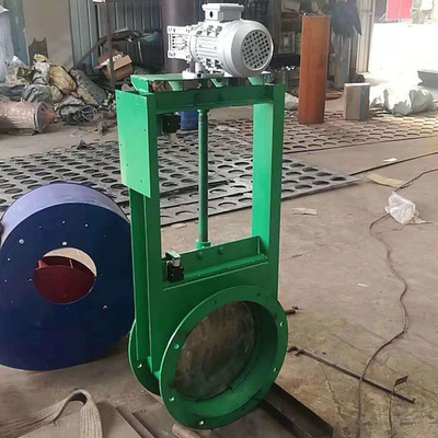 圆形电动插板阀手动下料阀气动闸板阀刀形阀不锈钢方形|ru