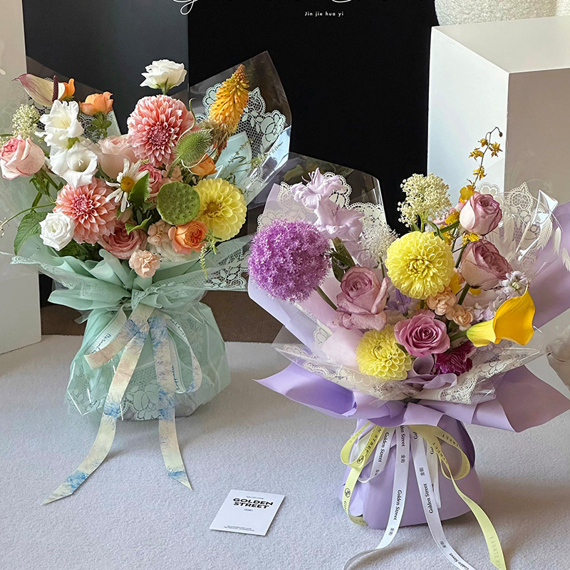 Huaxi encaje pequeño papel de embalaje de flores papel de embalaje de flores artesanal DIY florista impermeable materiales de flor al por mayor comercio exterior