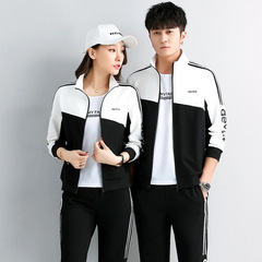 Couple's Spring and Autumn Casual Sportswear Set 2024 New Women's Sweatshirt Plus Size Red Men's Three-Piece Set Trendy