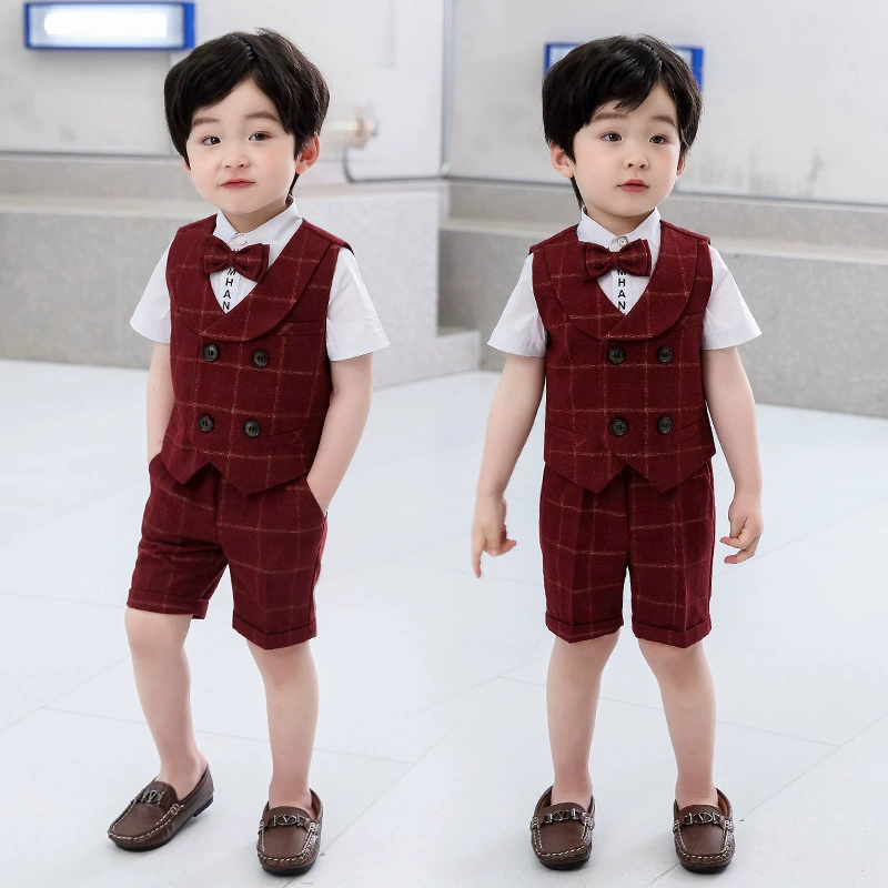Children's suit, summer vest, set, wedding dress, piano performance costume, new collection, Birthday gift