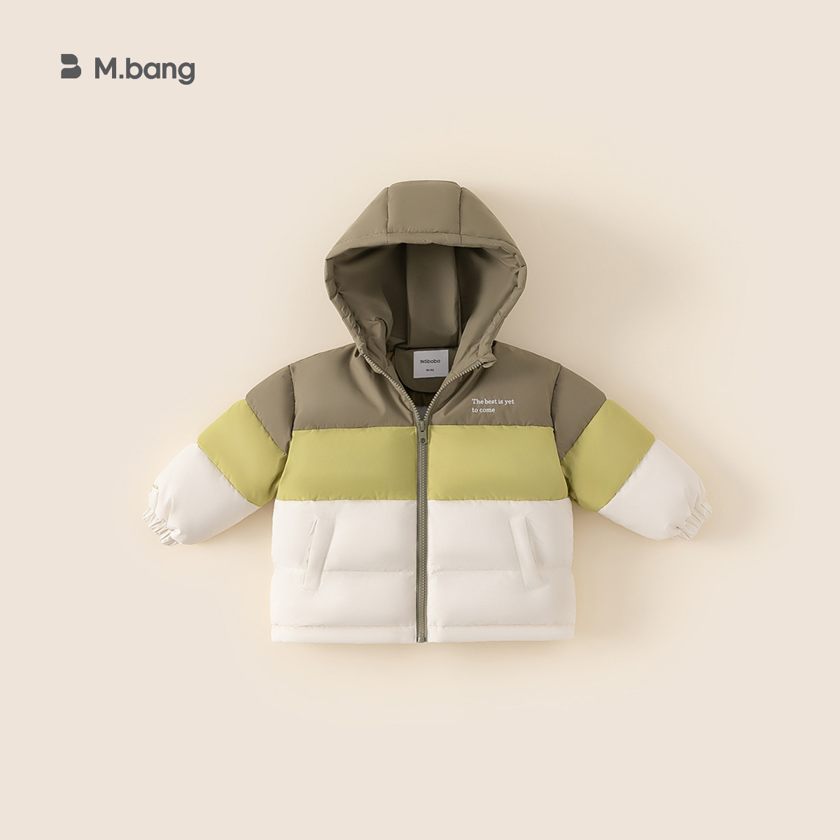 Yubao ropa infantil chaqueta de plumón para niños gruesa y suelta con capuchón blanco para niños de invierno chaqueta de plumón corta de colores