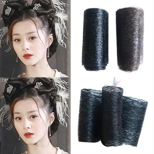 Ancient Costume Hair Extensions Black Black Brown Hair Curly Film Hair Film and Television Studio Black Smooth Wig Wholesale