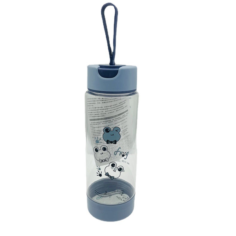 Taza de plástico deportivo de cubierta rebotante de DOMETO simple taza de agua de estudiantes letras inglesas taza de comercio exterior portátil