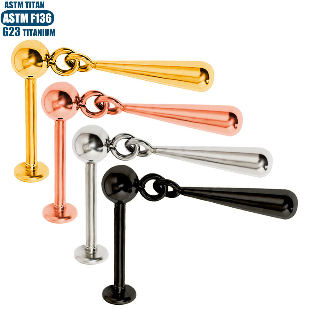 Labret stud lip piercing jewelry styling detail
