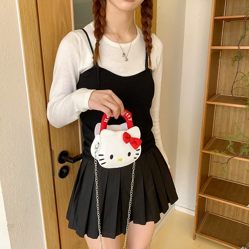Сумка на плечо (Hello Kitty) маленькая, милая, высокое качество, 16×6×13 см