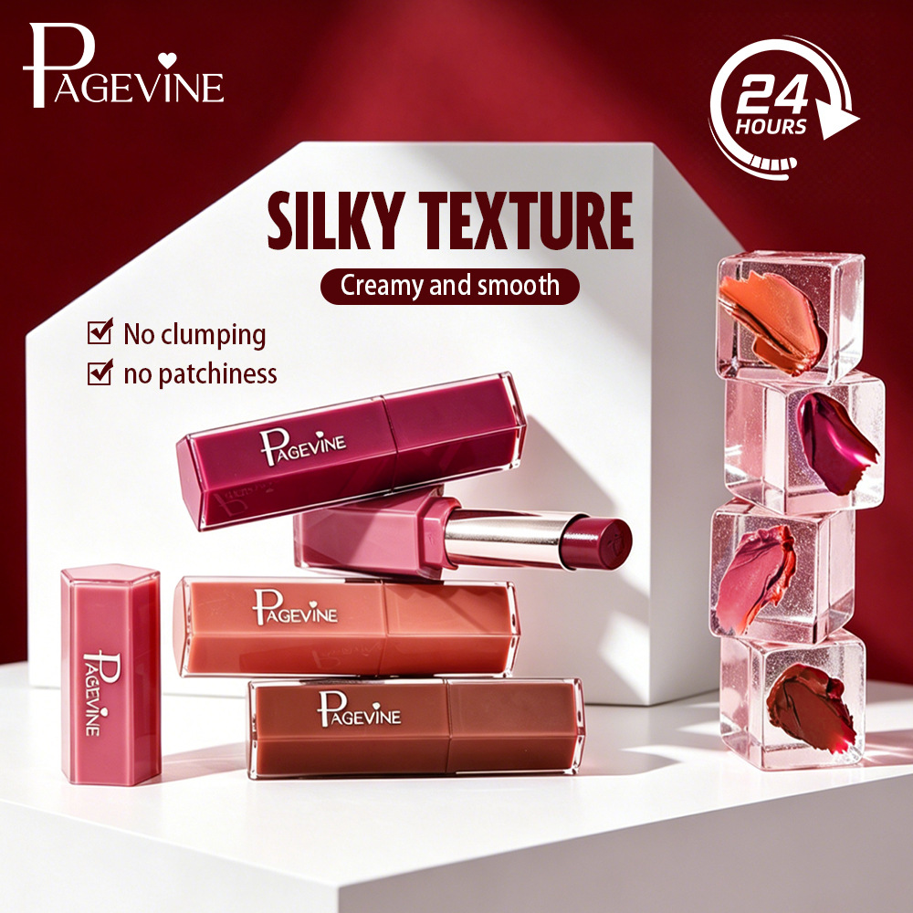 Cross-border Beauty PAGE VINE Mirror Light Lipstick para desarrollar el color, retener el maquillaje y humectar la superficie del espejo sin tazas de agua, hidratante y brillante.