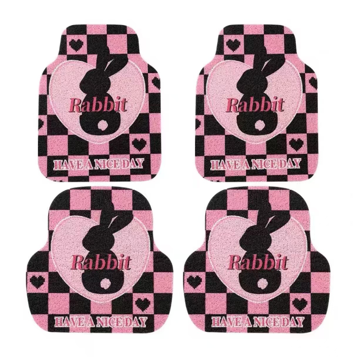 Cute cartoon silk loop car floor mats, universal for girls, anti-dirt, non-slip, wear-resistant, easy to maintain