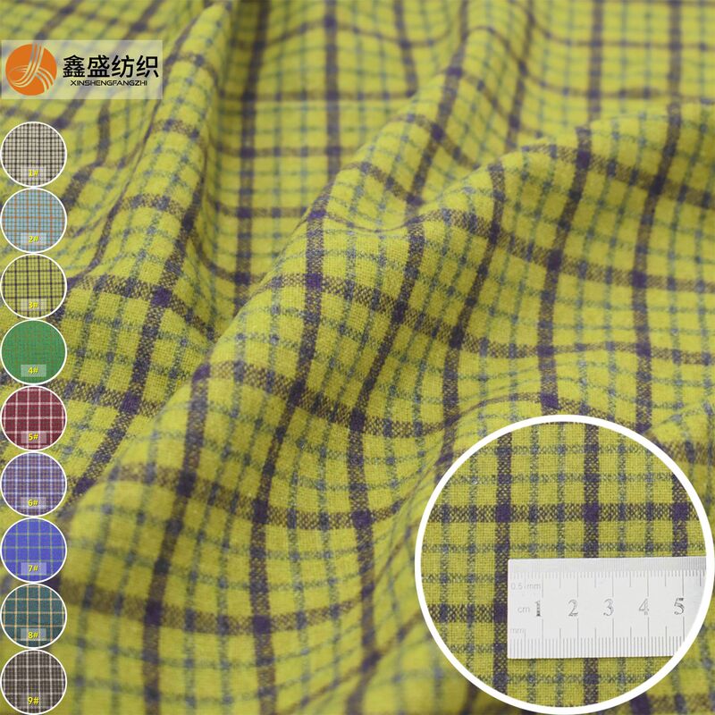 Spring and Autumn In-Stock Supply of 50% Wool Synthetic Fiber Plain Flannel with Small Checkered Pattern Semi-Woolen Fabric W85334