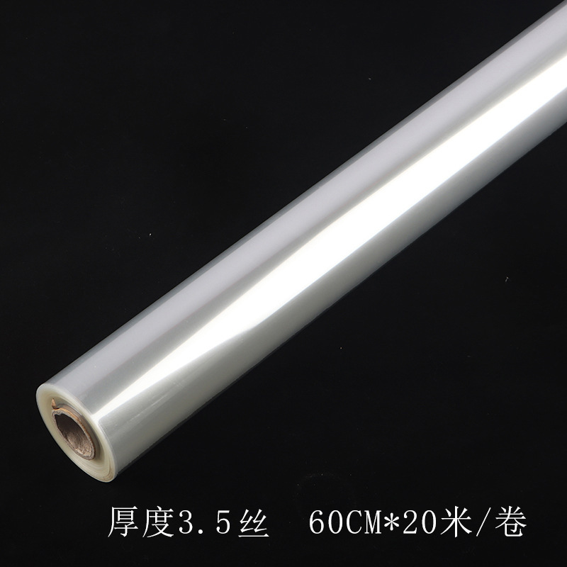 Celofán transparente plástico flor papel de embalaje ramo base hecha a mano rollo transparente flor tienda floral material en stock al por mayor