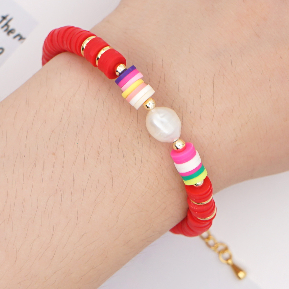Color Block Fashion No Inlaid Soft Clay Bracelets Wholesale display picture 2