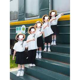 儿童中国风班服幼儿园毕业照演出服男女童刺绣汉服套装六一表演服