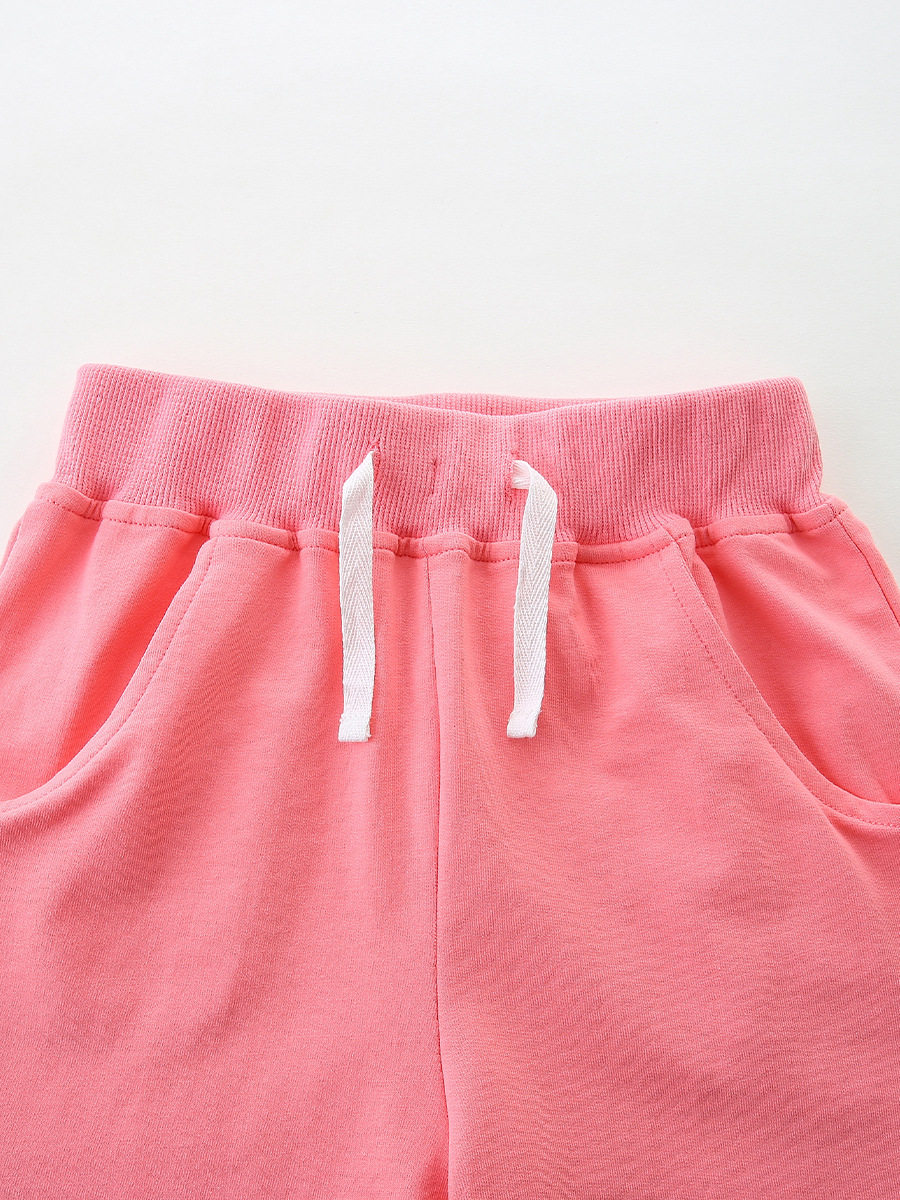 Fuente transfronteriza de verano nuevos pantalones cortos de niñas flores bordadas pegatinas pantalones deportivos de niñas de punto image 6