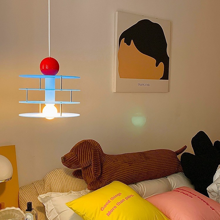 法式孟菲斯儿童房卧室床头护眼吊灯ins多巴胺餐厅吧台亚克力吊灯|undefined