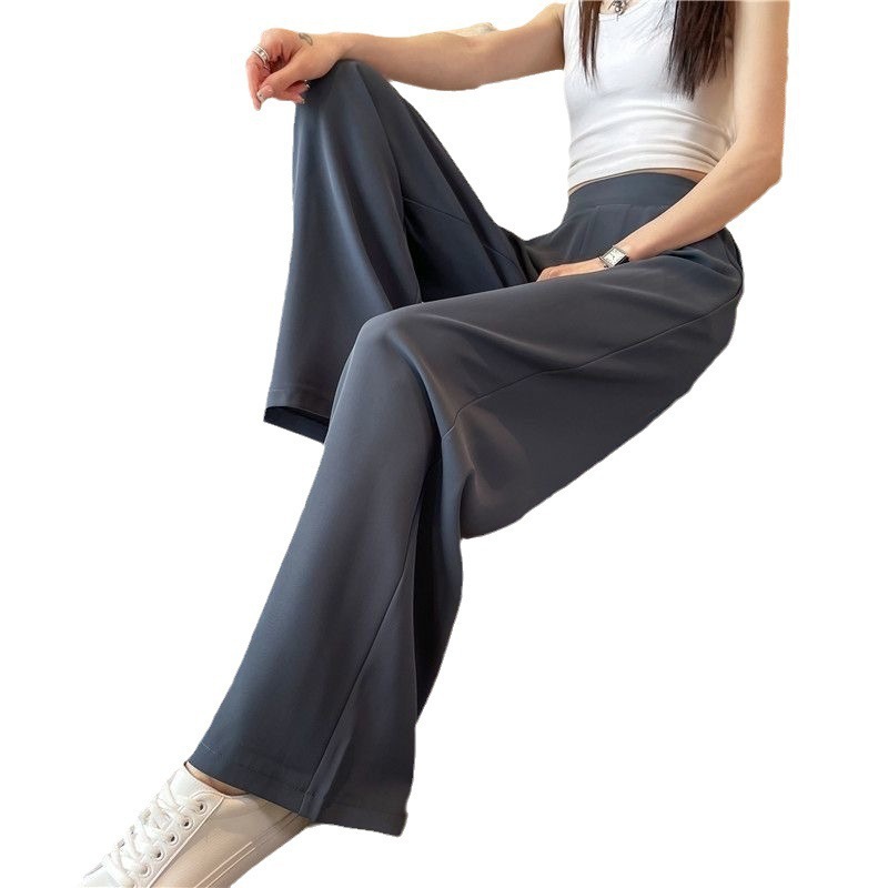 西装阔腿女夏季薄款新款高腰垂坠感裤子女宽松显休闲直筒裤潮批|undefined