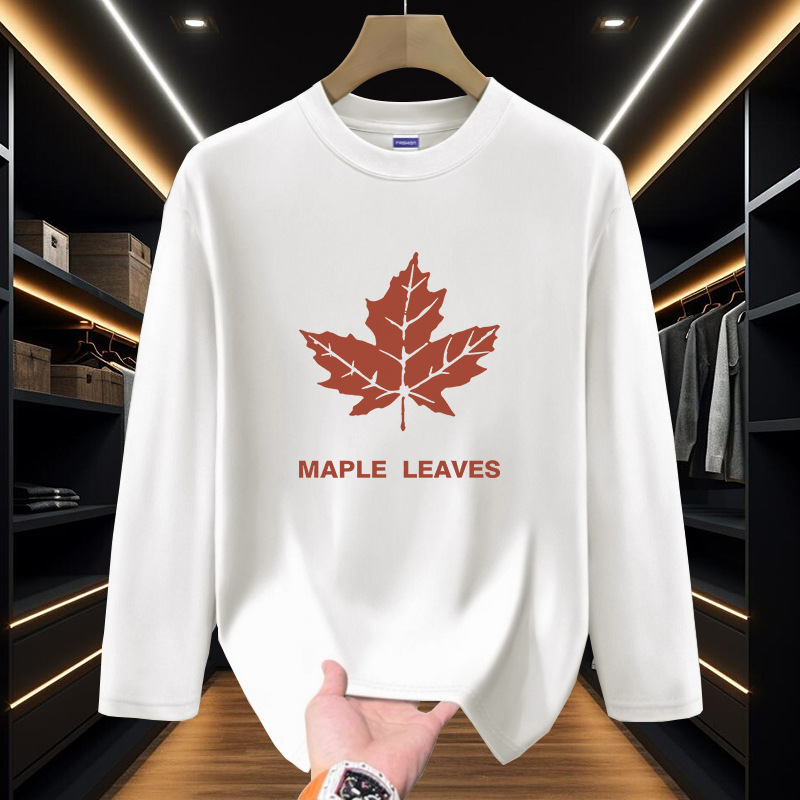 Men's Heavyweight Long Sleeve Cotton T-shirt Loose Fit Base Layer_voghion.com