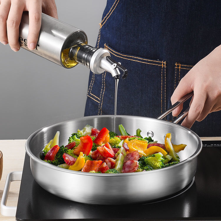 Stainless steel cookware set of three pieces, thickened household kitchen soup pot, milk pot, non-stick frying pan, practical gift set
