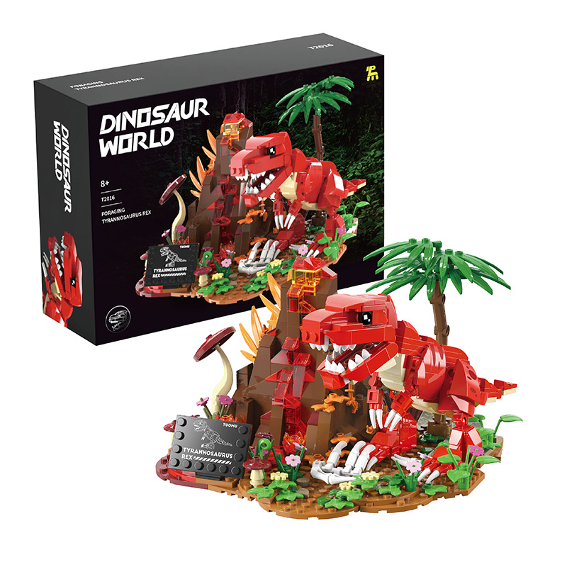 Toku T2016 - 2019 volcán de alimentación T. rex ala muñeca dinosaurio prehistórico modelo de bloques de construcción adornos juguetes para niños