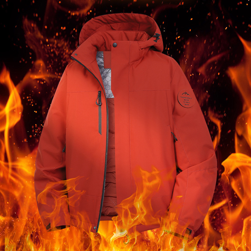 2026 winter couple's sporty and casual cotton-padded jacket, featuring graphene insulation, a detachable hood, and a unisex design