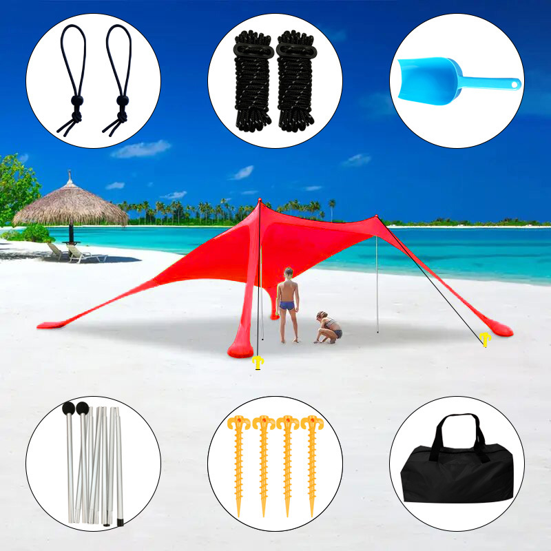 빨간색 2개의 알루미늄 극