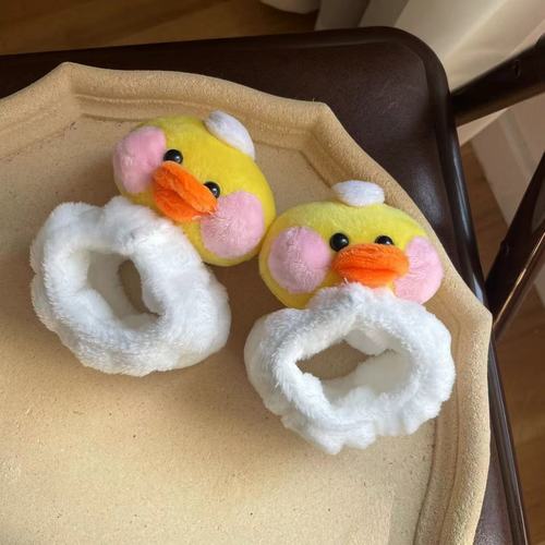 洗漱不滴水~卡通腮红鸭洗脸手腕防湿防水手环护腕洗脸神器束发带