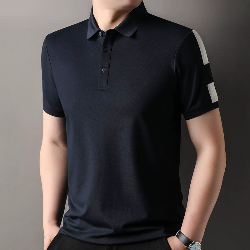 Summer silk short sleeve T-shirt, universal fashionable quality cotton polo