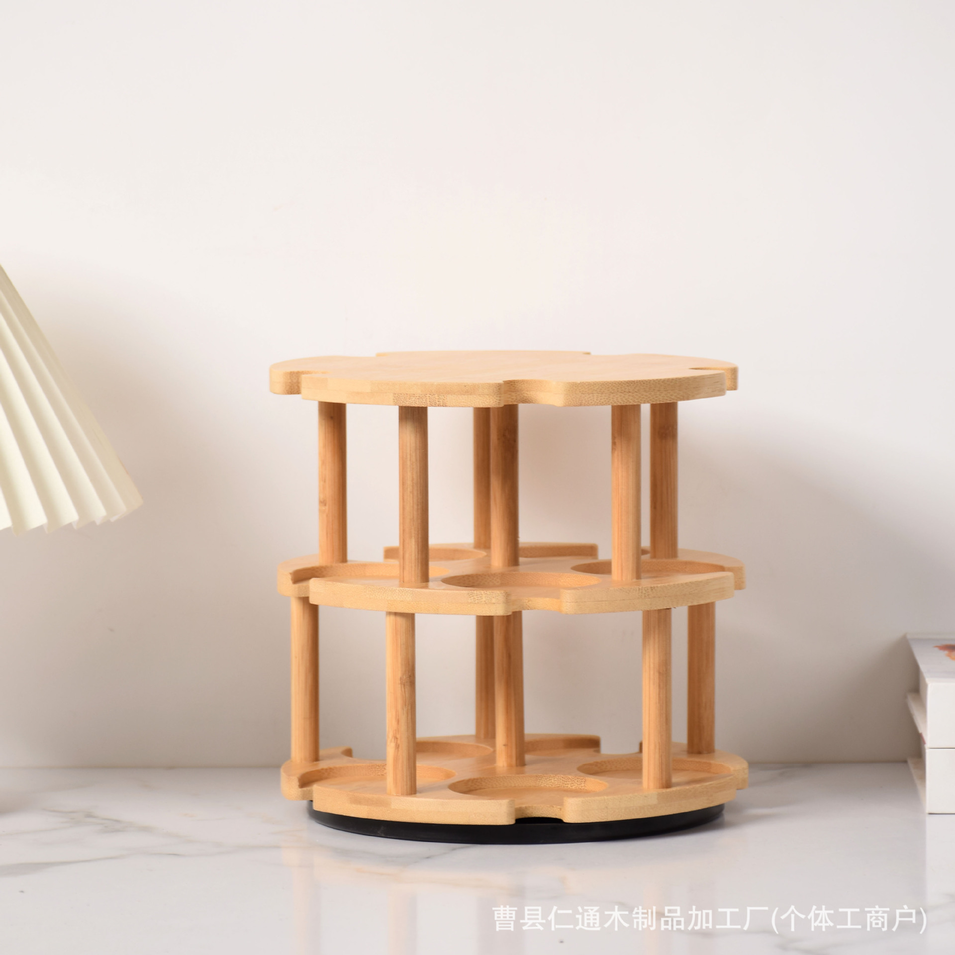 厨房调味品旋转可拆卸收纳架家用厨房圆形旋转调味罐收纳置物架