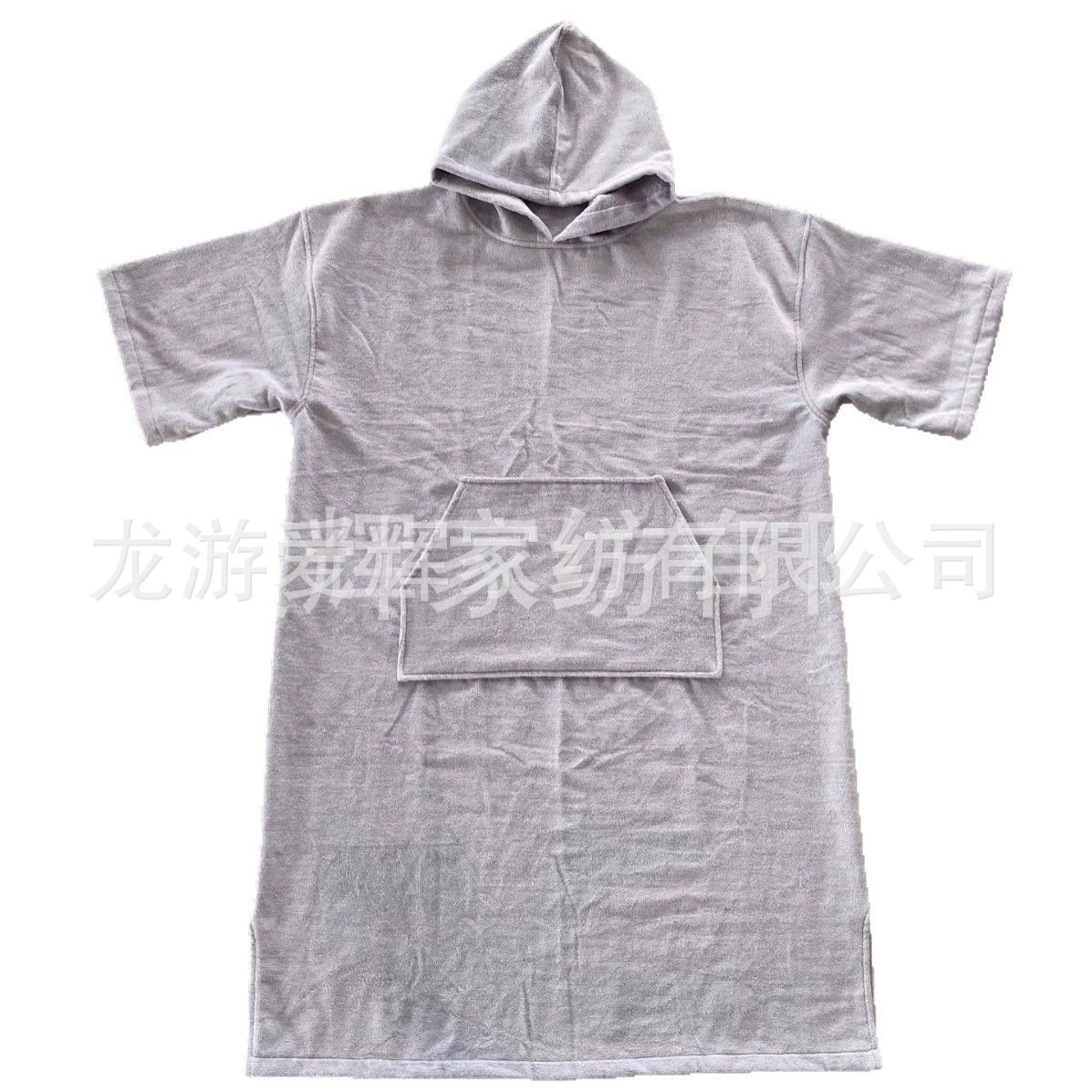 Готовый к отправке хлопковый махровый халат с короткими рукавами, пляжный халат с капюшоном, халат для серфинга