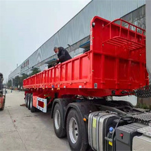 热销13米侧翻半挂车带营运包上户 拉砂石料三桥栏板侧翻自卸车报