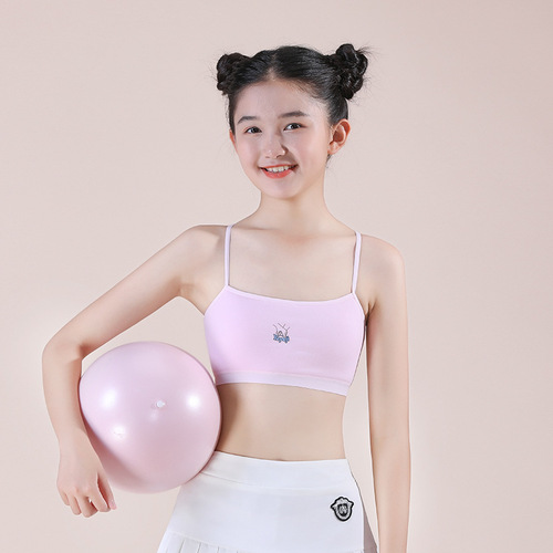 [Second hair] pure cotton with quilted anti-bump underwear for students in the developmental period, older children and girls pure cotton vests