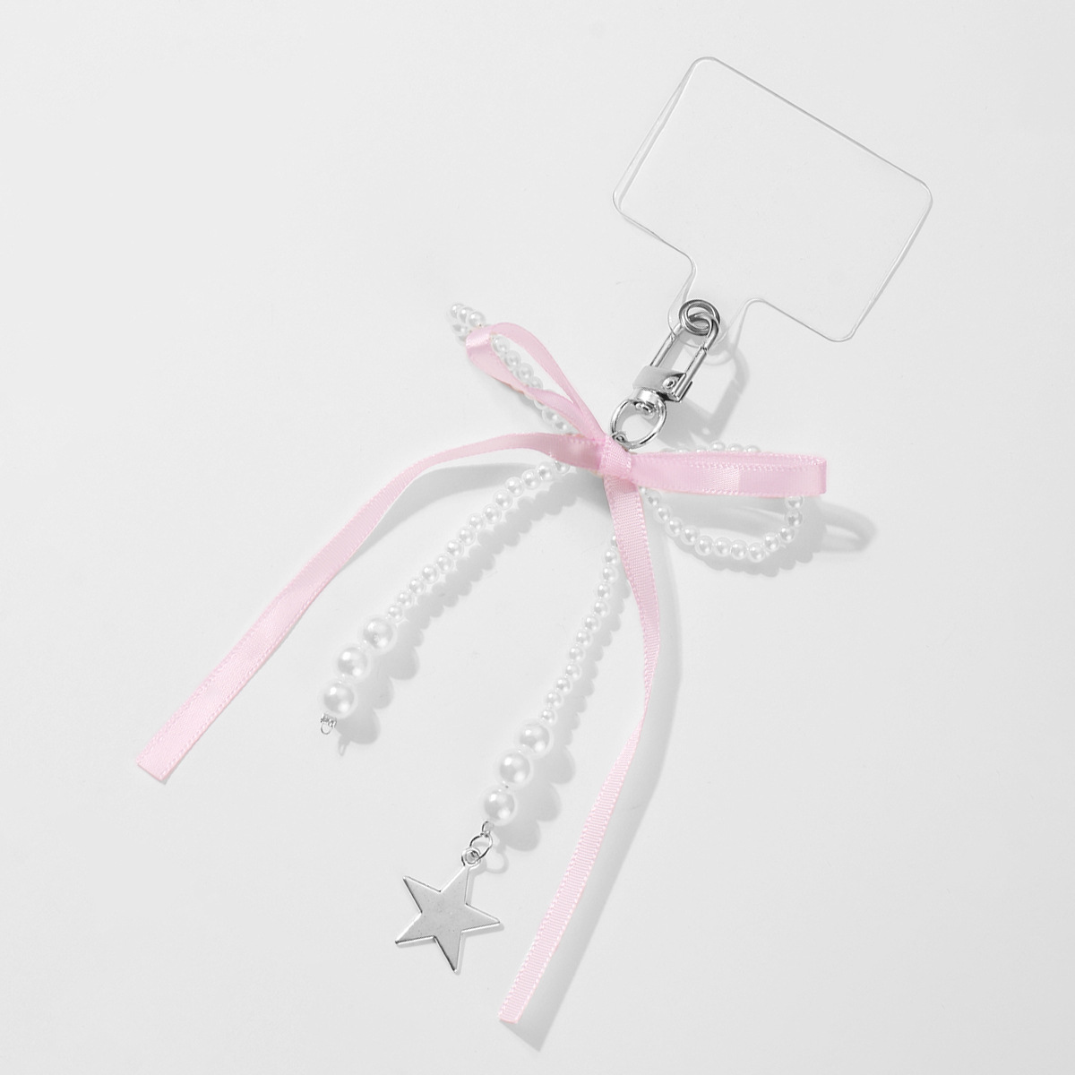 Explosiones transfronterizas ins dulce versátil imitación de perlas cuentas flotante arco flocado osos DIY colgante llavero