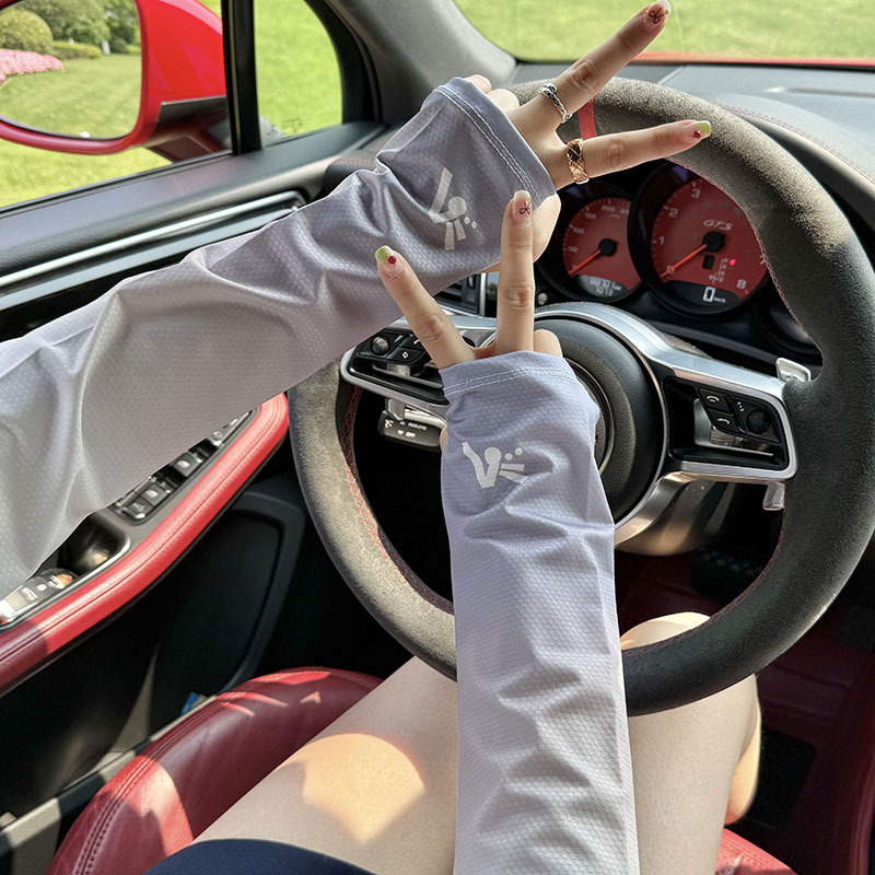 Funda de manga de hielo suelta y transpirable color degradado de verano para conducir Funda de manga de seda de hielo delgada para hombres y mujeres mangas de protección UV para brazos