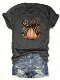 Women S Chic Letter Dandelion Just Breathe Print T-Shirt - Plaid, Casual Short