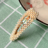 Woven hairgrip handmade, hair accessory from pearl with bow, hairpins, Korean style, internet celebrity, simple and elegant design