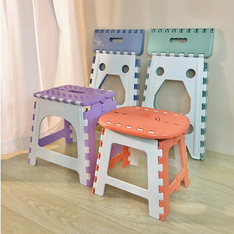 Collapsible stool portable home booth chair fishing outdoor camping plastic folding small stool wholesale