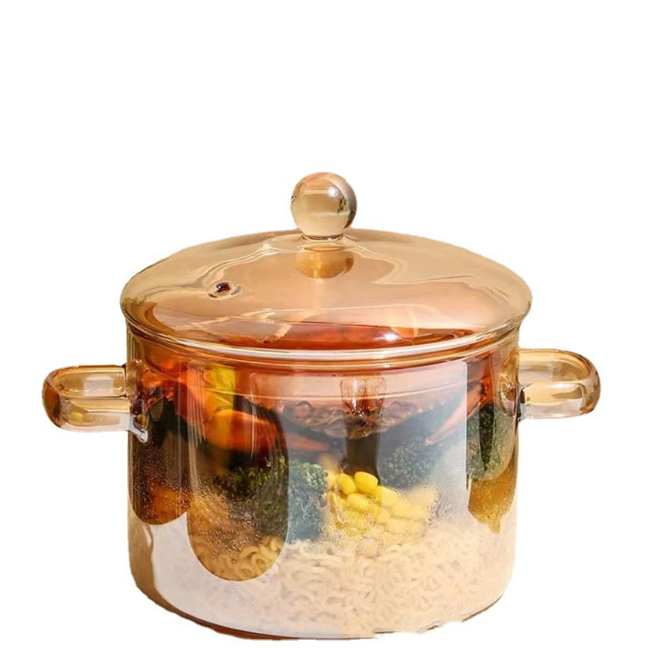 Amber Glass Stew Pot with Lid - двойной край чаши для лапши, электрический подогрев, 13,5 л/1,5 л/1,9 л