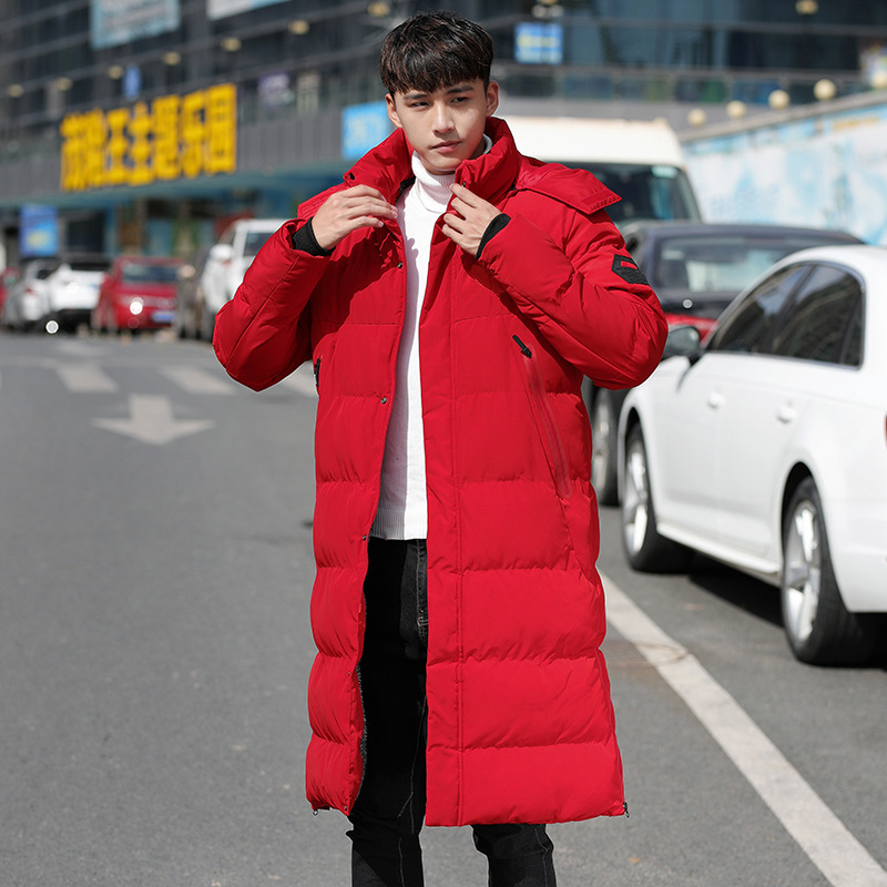 Men's Winter Sports Down Cotton Coat, Long-Sleeved Thick Knee-Warm Cotton Jacket, Women's Cold-Proof Cotton Mantle