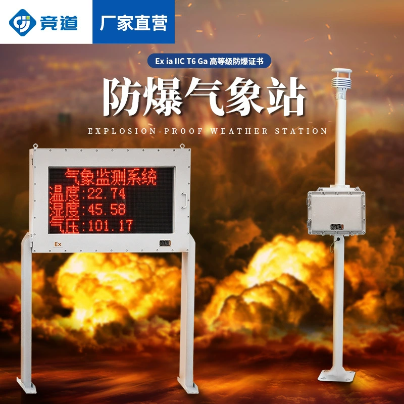 Взрывозащищенный метеорологический прибор, монитор погоды для химических заводов, миниатюрная ультразвуковая уличная автоматическая станция с пятью элементами.