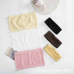 廠家直銷一片式無肩帶螺紋抹胸女甜美可愛舒適裹胸發育期內衣少女