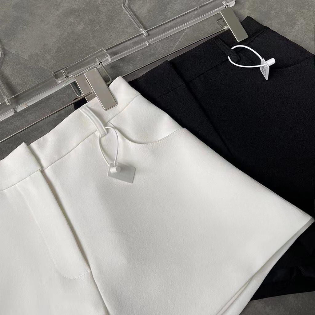 New White Shorts Women's Spring and Summer Casual Suit Shorts Black High Waist Slimming Wide Leg Pants Hot All-match Pants